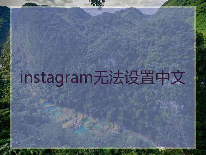 instagram无法设置中文